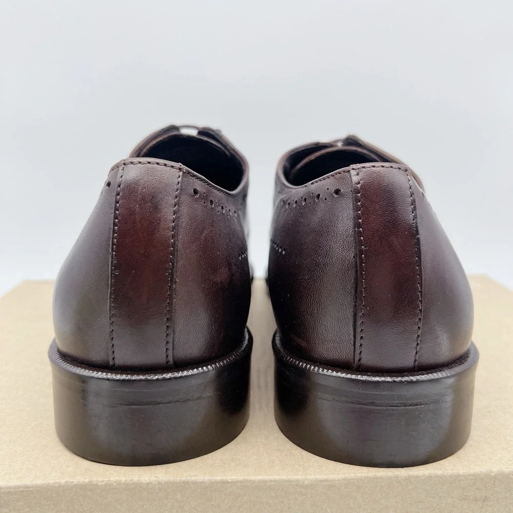 Bruno Magli Nicole Men's Oxford Derby Dress Shoes Brown Leather Lace Up US 11.5
